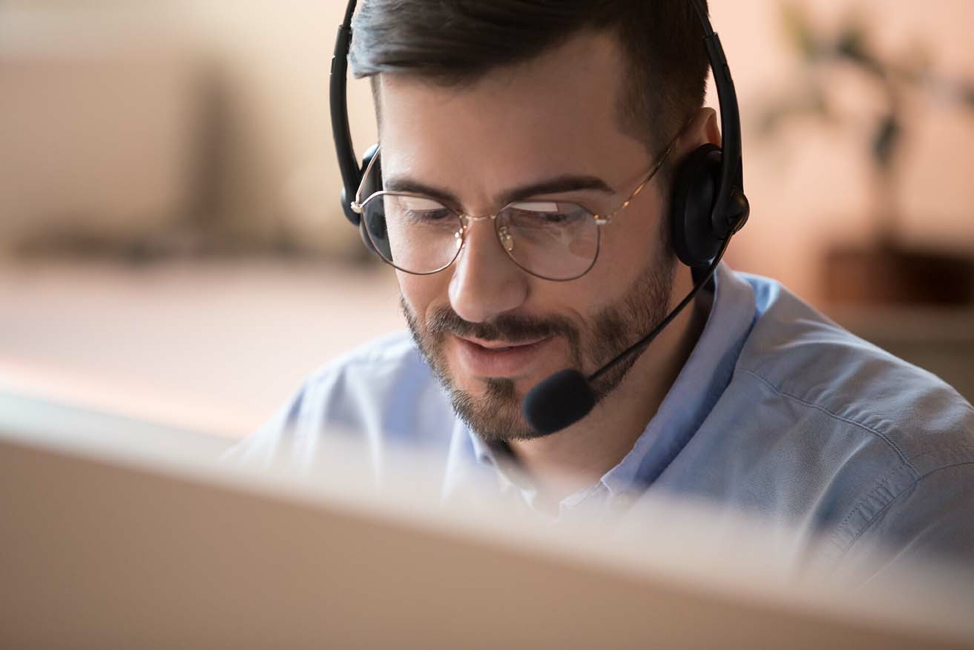a man wearing a headset