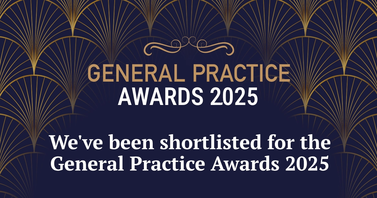 
                GENERAL PRACTICE AWARDS 2025 - We've been shortlisted for the General Practice Awards 2025
              
